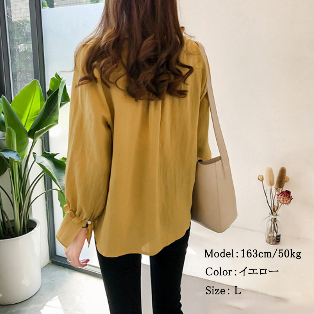 Vネック シャツブラウス レディース夏服ゆうパケット可 kw00689.jpg
