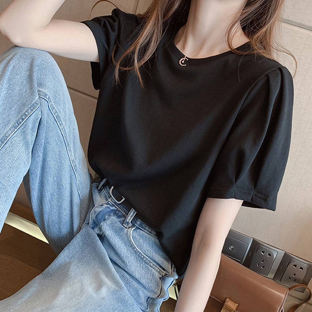 Tシャツ レディーストップス 韓国ファッション カジュアル【ネコポス可】 半袖 カットソー