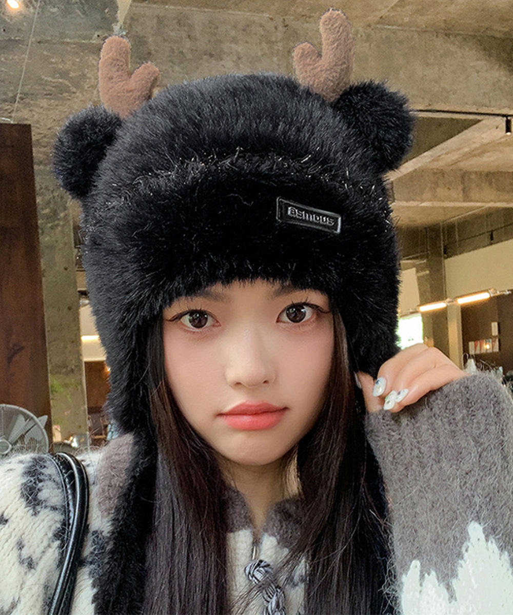 miniministore（ミニミニストア） ニット帽 鹿角 くま耳 レディース
