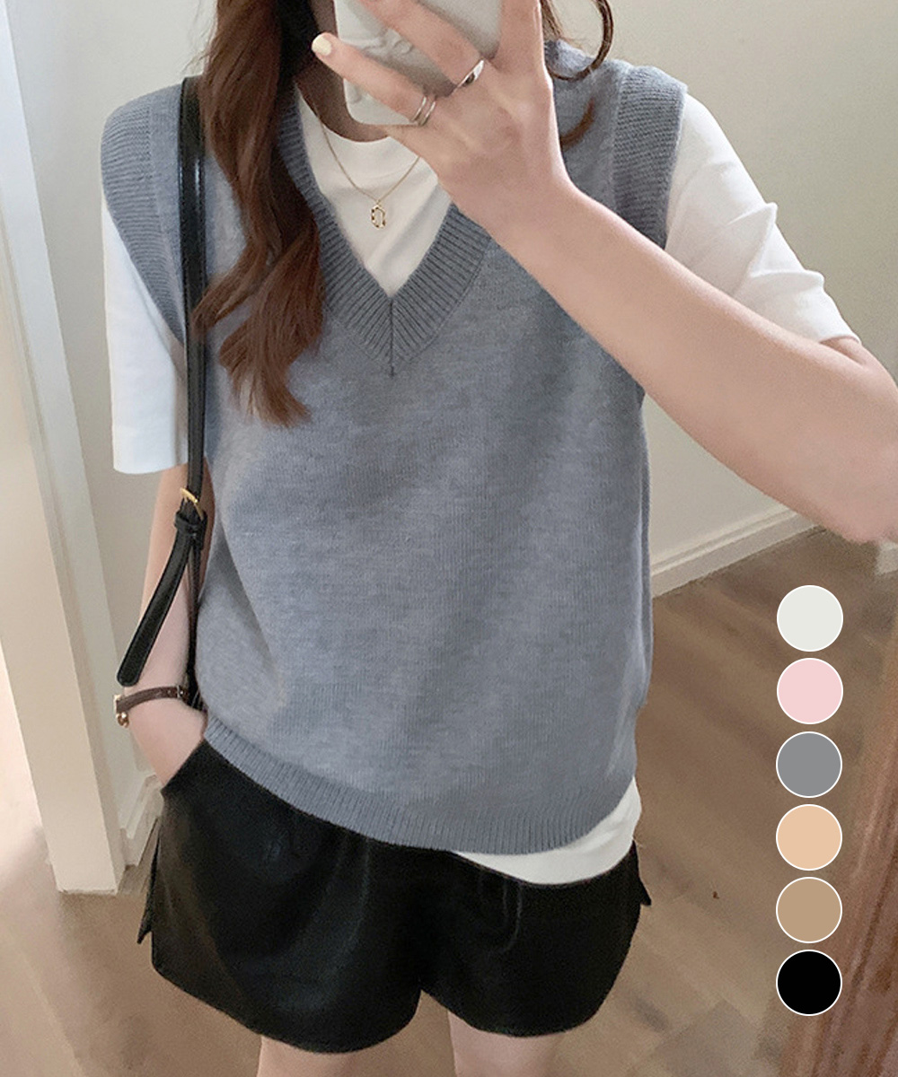 miniministore（ミニミニストア） ニットベスト Vネック 重ね着 春秋冬
