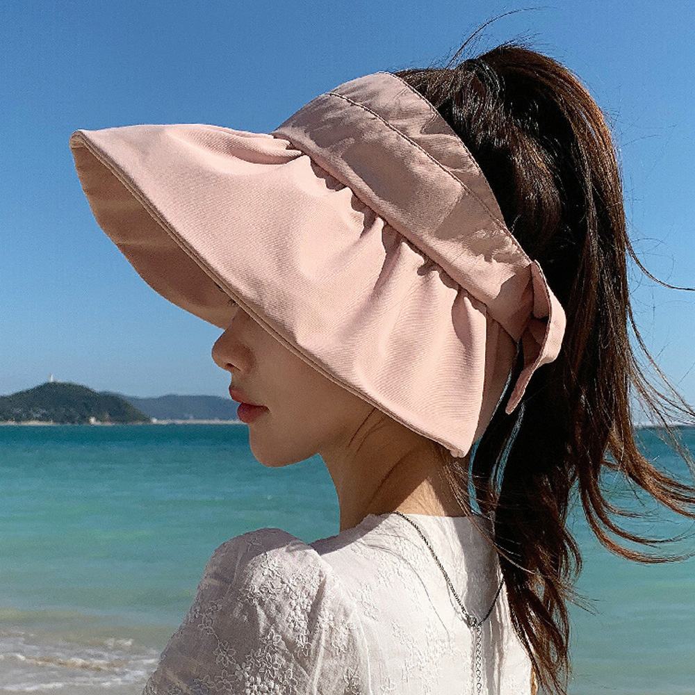 サンバイザー 小顔 UV対策帽子 韓国【ネコポス可】