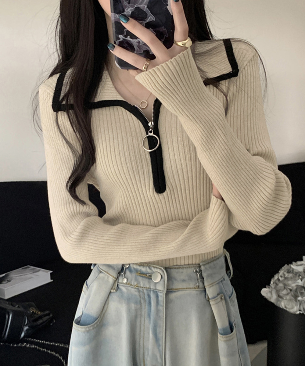 miniministore（ミニミニストア） ニットトップス ファスナー付き 無地