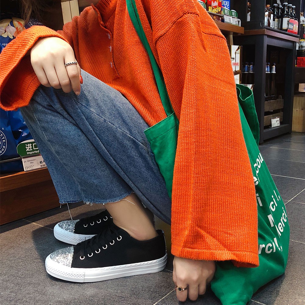 スニーカー レディースシューズ キャンバス ローカット フラットシューズ 靴 キラキラ ぺたんこ 100 安い