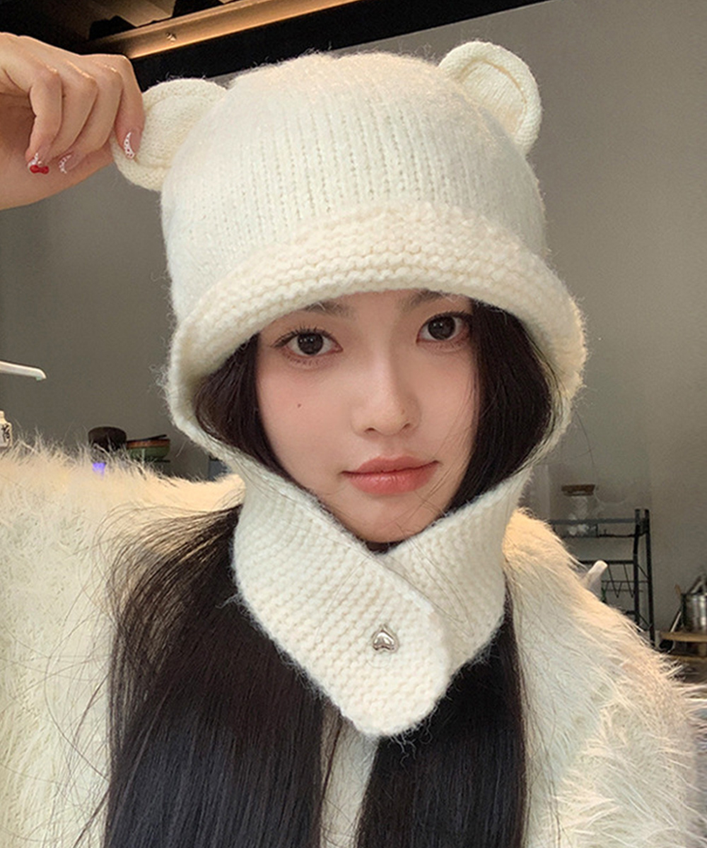 えむ様ご確認用　クマ耳帽子+セーター miniministore（ミニミニストア） くま耳ニット帽 レディース 韓国風