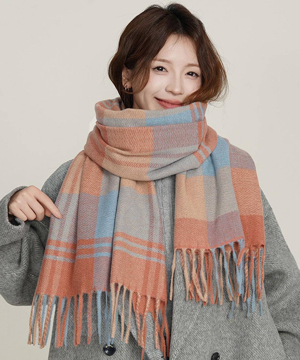 miniministore（ミニミニストア） チェック柄マフラー 大判 ストール