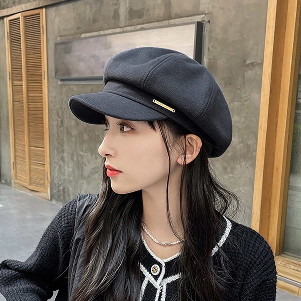 公式】 帽子 キャップ 黒 韓国 たばこ ストリート ハンチング帽 ニット帽