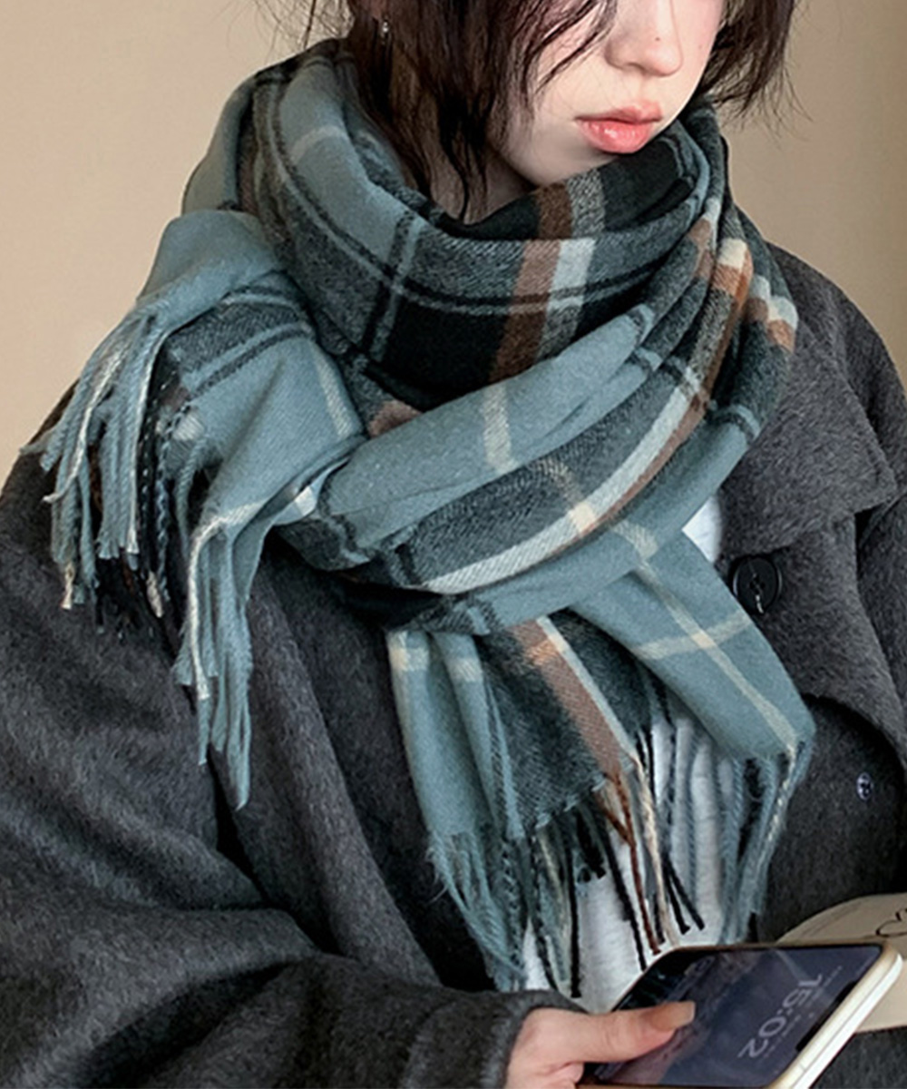 miniministore（ミニミニストア） フリンジマフラー チェック柄 韓国風