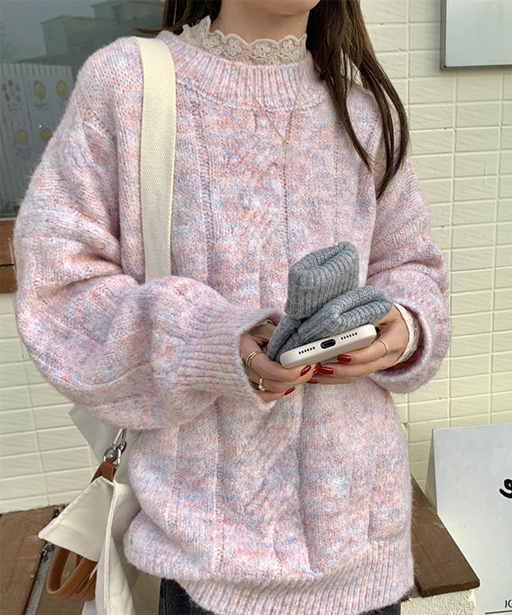 ニットセーター 編み レディース 韓国風