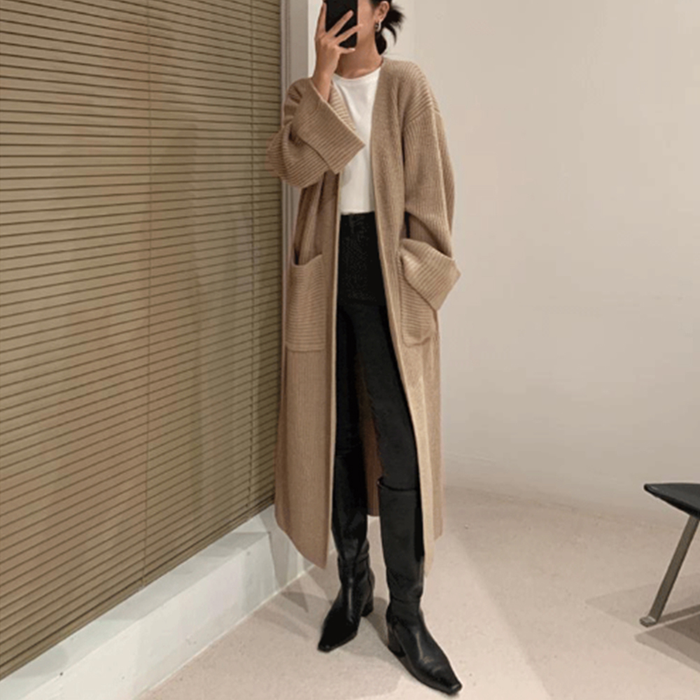 miniministore ロング ニットカーディガン レディース