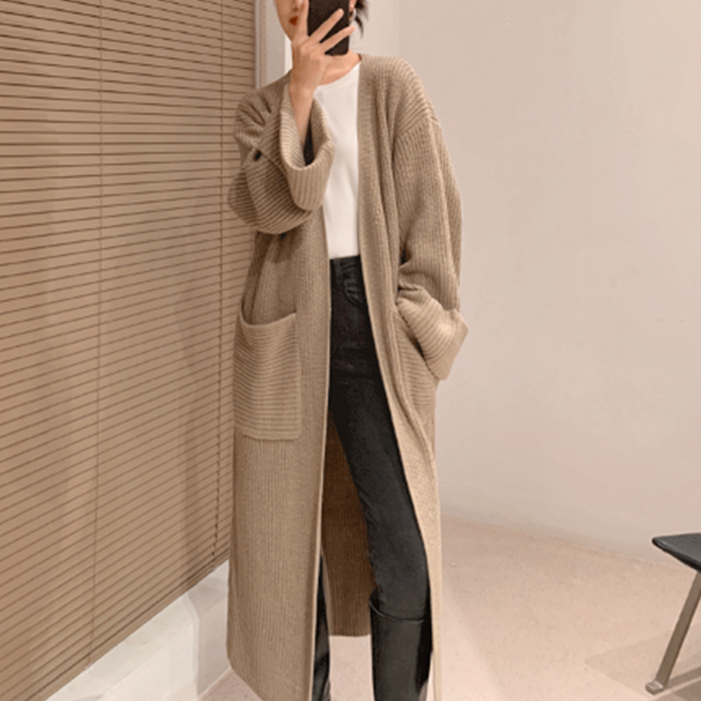 miniministore ロング ニットカーディガン レディース