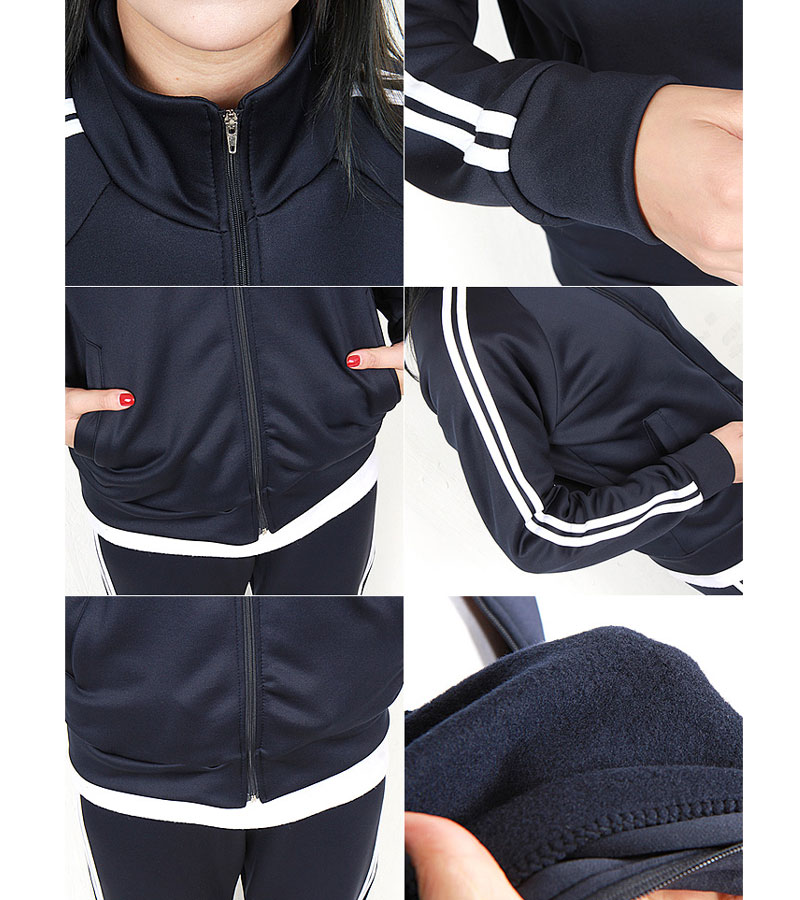 PINK☆裏起毛 ジャージ上下セットアップ サイド2本線 長袖トレーナー