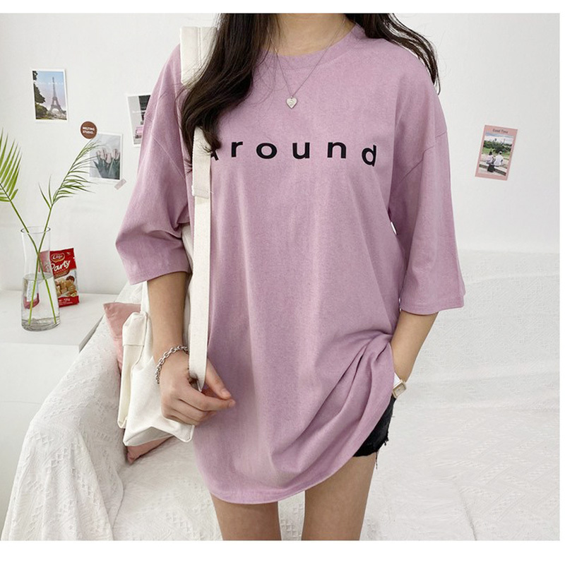 メール便送料無料】Ｔシャツ カットソー 英字[Around]ロゴ ロング丈 シンプル ラウンドネック 半袖 無地 トップス レディース  :sin0155:ミニスキャンダル - 通販 - Yahoo!ショッピング