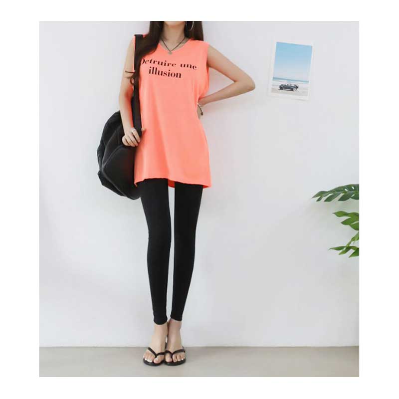 DSQUARED2 ネオン メイプル プリント ノースリーブ タンクトップ ノースリーブ タンクトップ 英字[Detruire…]プリント Tシャツ