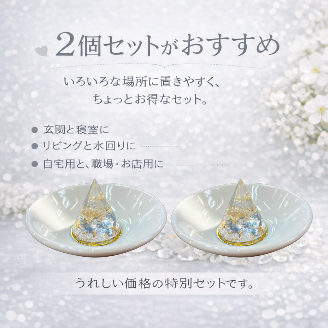 盛り塩 皿付き 2個セット
