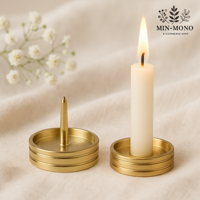 ろうそく立て 火消し セット 仏具 ミニ燭台 金色 ゴールド 手元供養