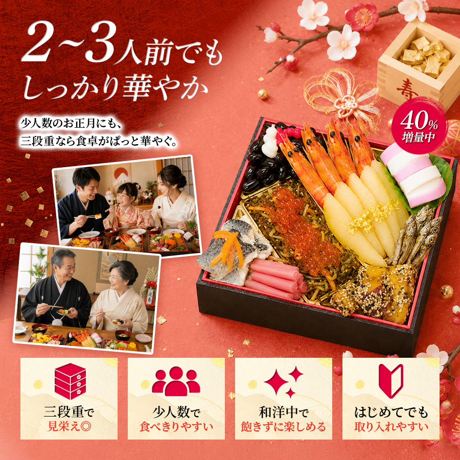 蔵王福膳 おせち 早割 2027 おせち料理 朝陽 3人前 2人前 送料無料