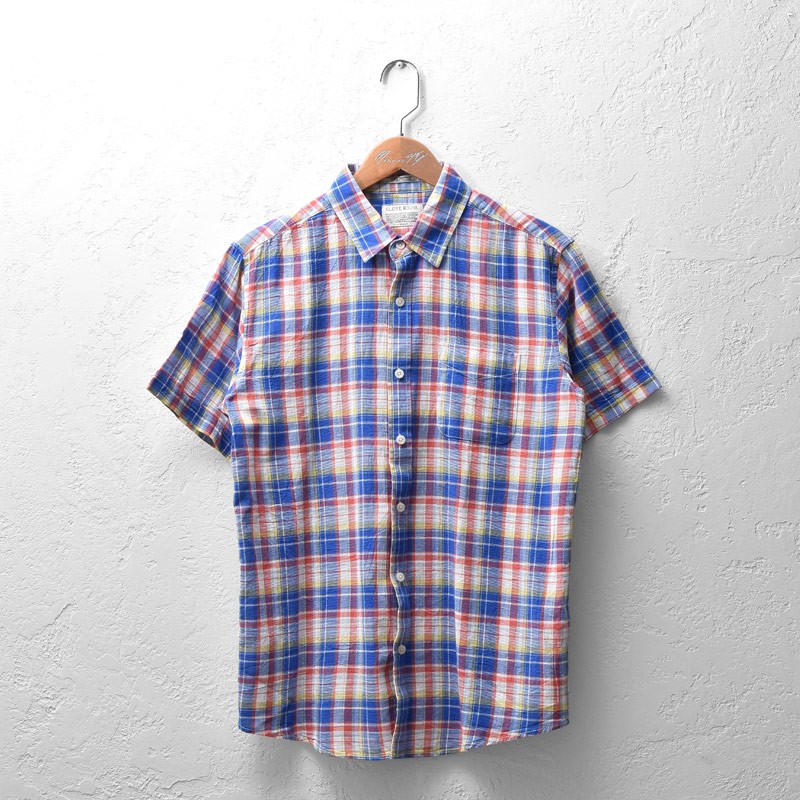 シャツ メンズ 半袖シャツ パナマシャツ チェック 生地 チェック柄 シャツ 半袖 シャツ コットン カジュアルシャツ 秋服 秋 冬服 秋冬 Minority Yahoo 店 通販 Yahoo ショッピング
