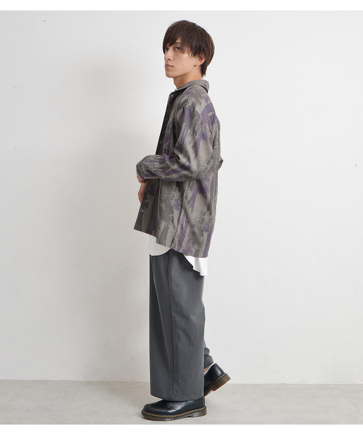 MinoriTY 総柄シャツ メンズ オーバーサイズ シャツ ビッグ