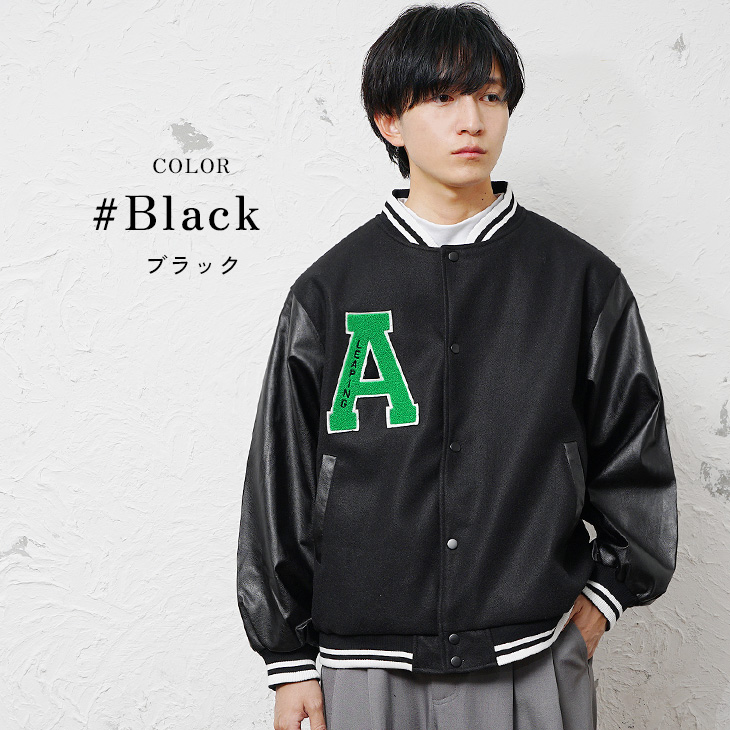 MinoriTY（マイノリティ） スタジャン メンズ メルトン 袖革 ワッペン