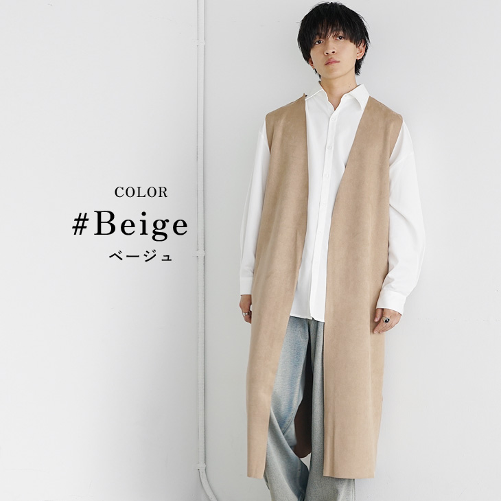 MinoriTY ベスト メンズ ロングベスト オーバーサイズ ジレ