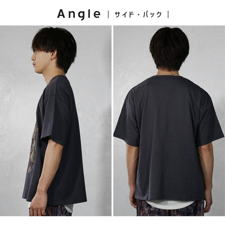 MinoriTY オーバーサイズ tシャツ メンズ 花柄 刺繍 白 30代 白t
