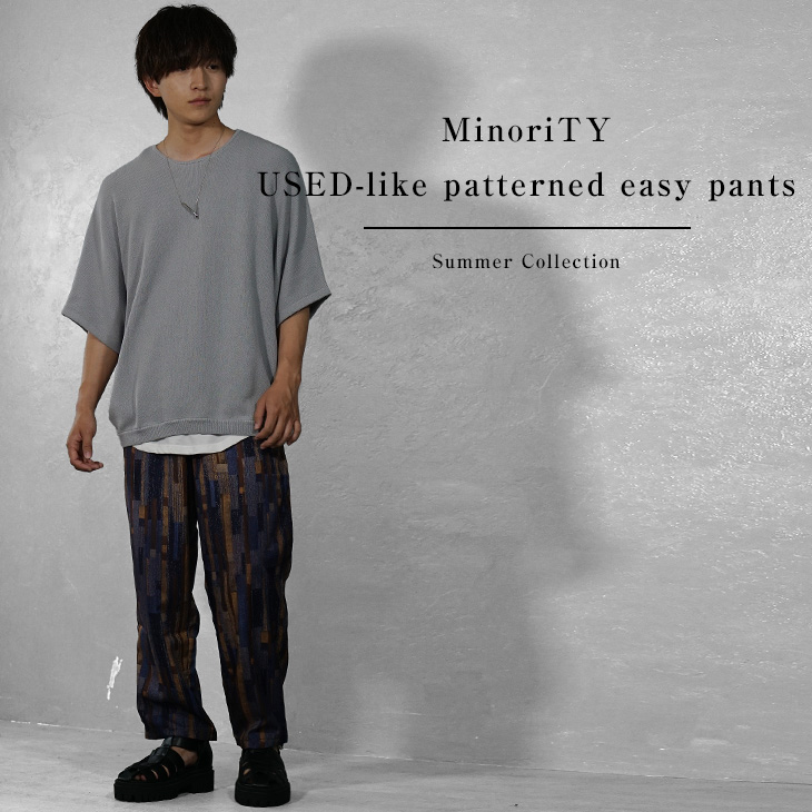 MinoriTY Select ワイドパンツ メンズ セミワイドパンツ 総柄