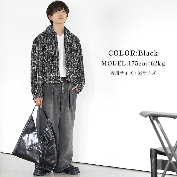 レトロ ツイード ジャケットメンズ ショート丈 カジュアル c315 MinoriTY ジャケット メンズ ショート丈 ツイード 短丈