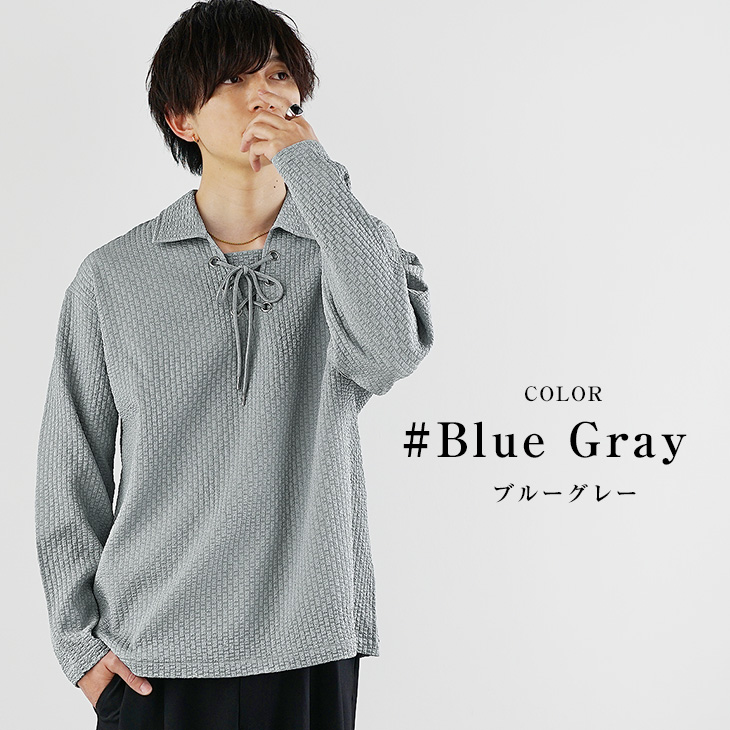 MinoriTY（マイノリティ） ポロシャツ メンズ 長袖 スキッパー Vネック