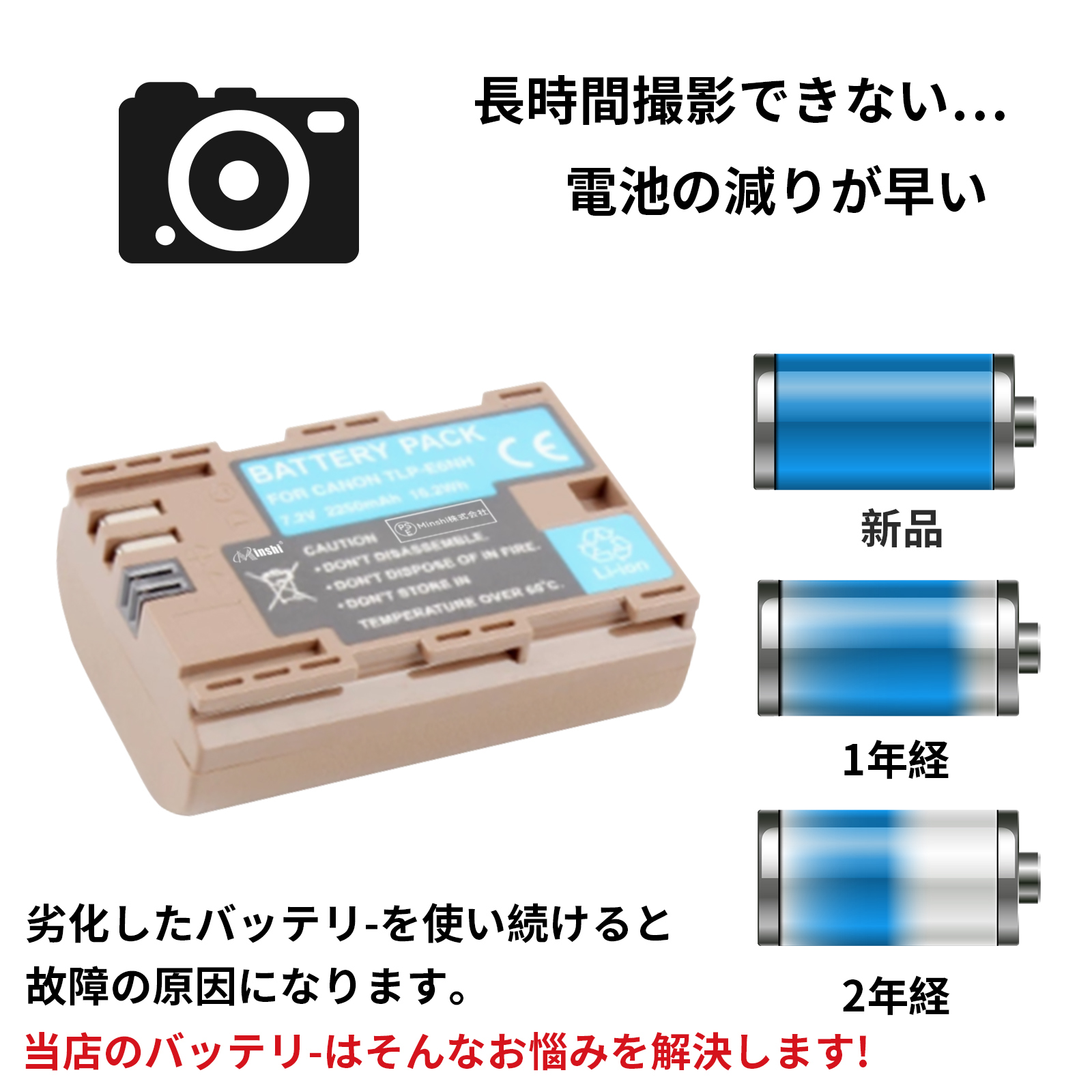 期間限定20%OFF】新品 CANON EOS 5D Mark III 互換バッテリー 2250mAh