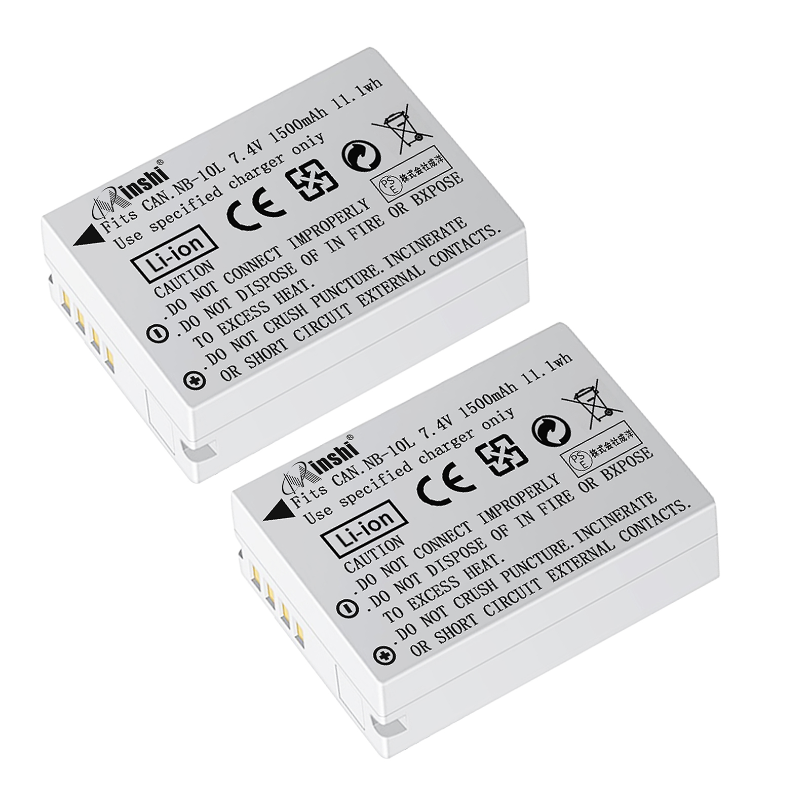 【２個セット】minshi CANONキヤノン SX50HS G16  SX60HS 対応 互換バッテリー 1500mAh  高品質交換用バッテリー
