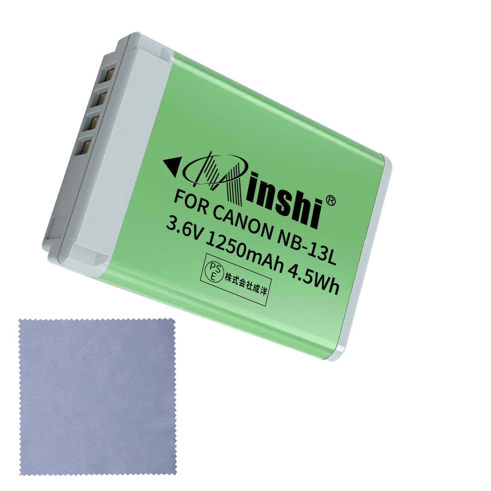 【クロス付き】 minshi CANON PowerShot G7 X (G7X)NB-13L 対応 1250mAh 高品質G9X G7X G5X PowerShot互換バッテリーPHB｜minshi