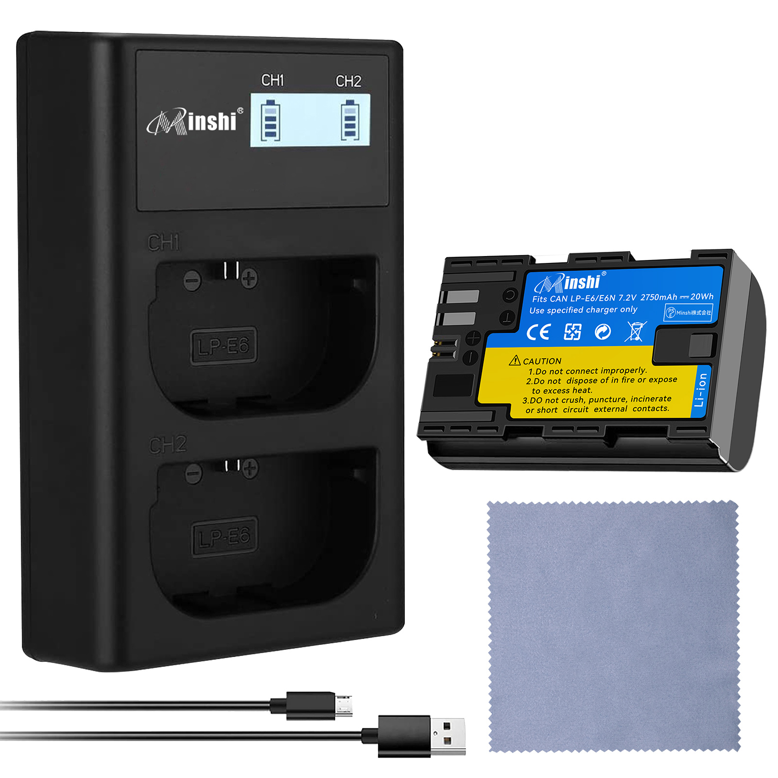 ڥåȡminshi Canon EOS 5DS   LP-E6N EOS6D CANON 80D 2700mAh 7.2V ۹ʼ LP-E6NH ѥХåƥ꡼