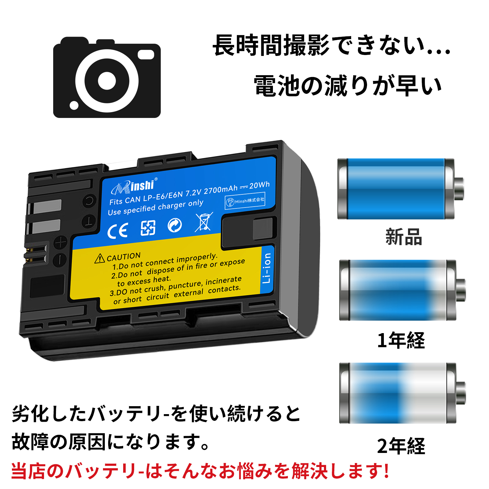 新品 Canon EOS 5D Mark IV 互換バッテリー 2750mAh 7.2V 対応用 1年