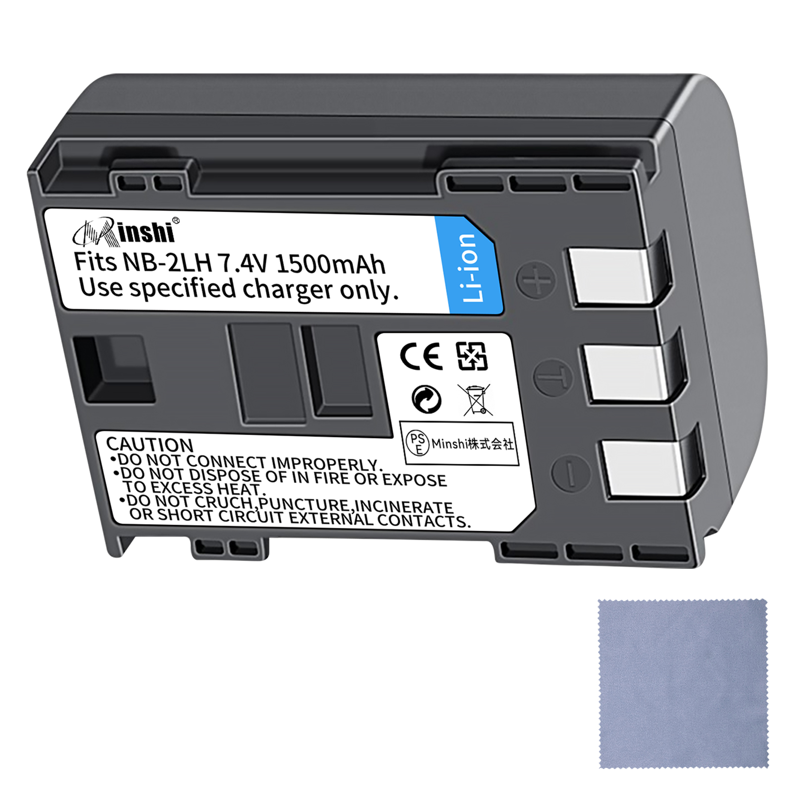 【清潔布ー付】minshi CANON EOS Kiss Digital HF-R11 対応 NB‐3L 1500mAh 高品質 キヤノン NB‐3LNB-2L互換バッテリー