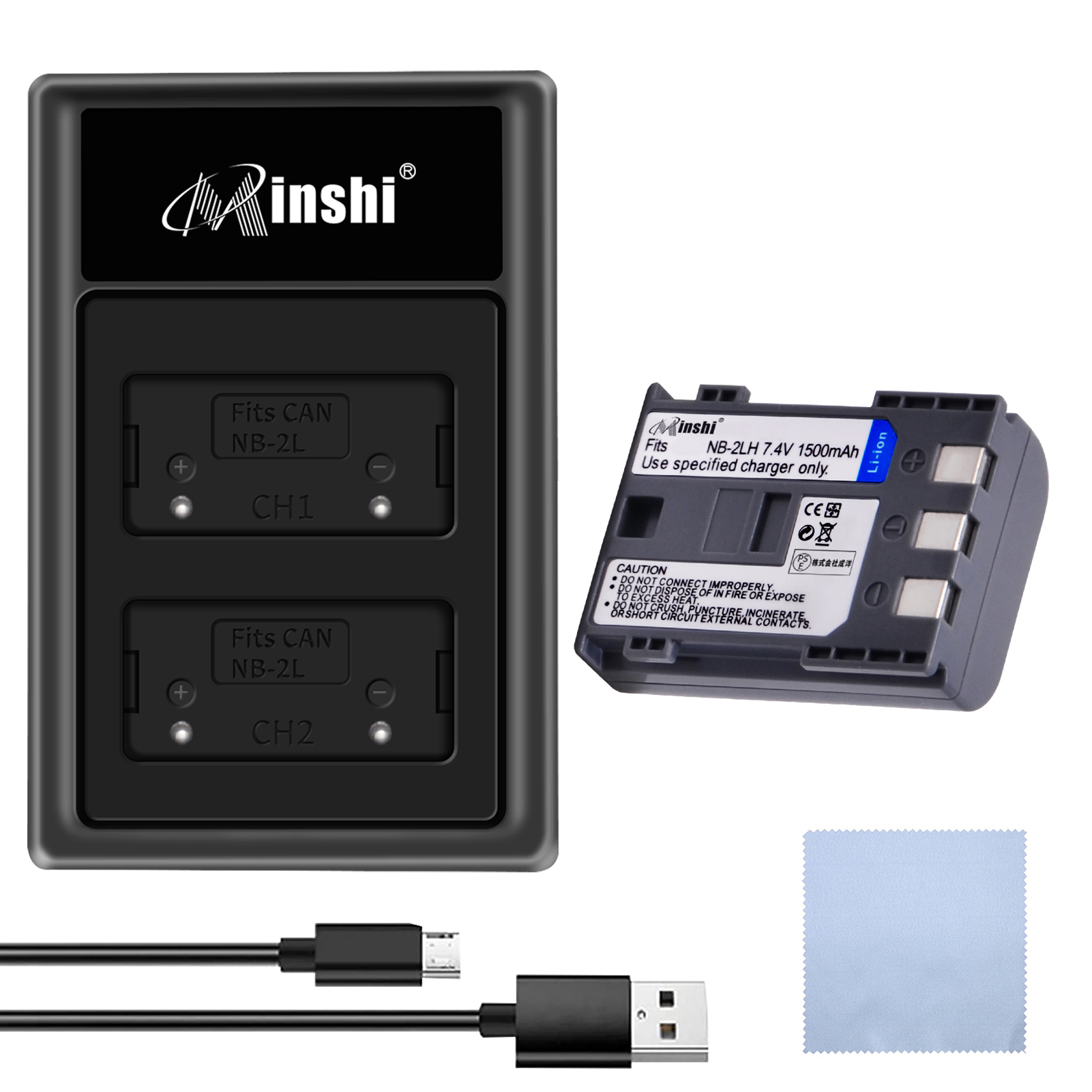 【セット】minshi  EOS  FV 対応 NB‐3L 1500mAh 高品質 NB-2L互換バッテリー