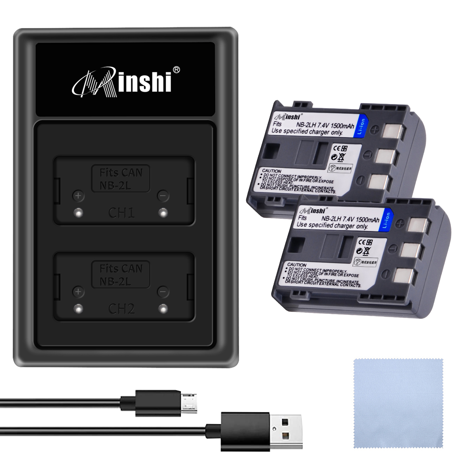 【セット】minshi  EOS  FV 対応 NB‐3L 1500mAh 高品質 NB-2L互換バッテリー【2個】
