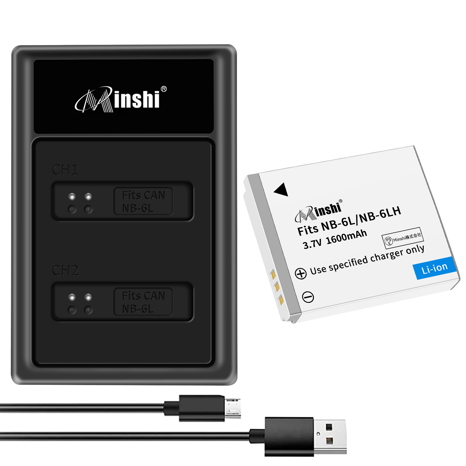 1ǯݾڡminshi Canon IXUS 1051500mAh NB-6LH ڸߴ®USB㡼㡼PSEǧ ʼNB-6LH NB-6LߴХåƥ꡼PHB