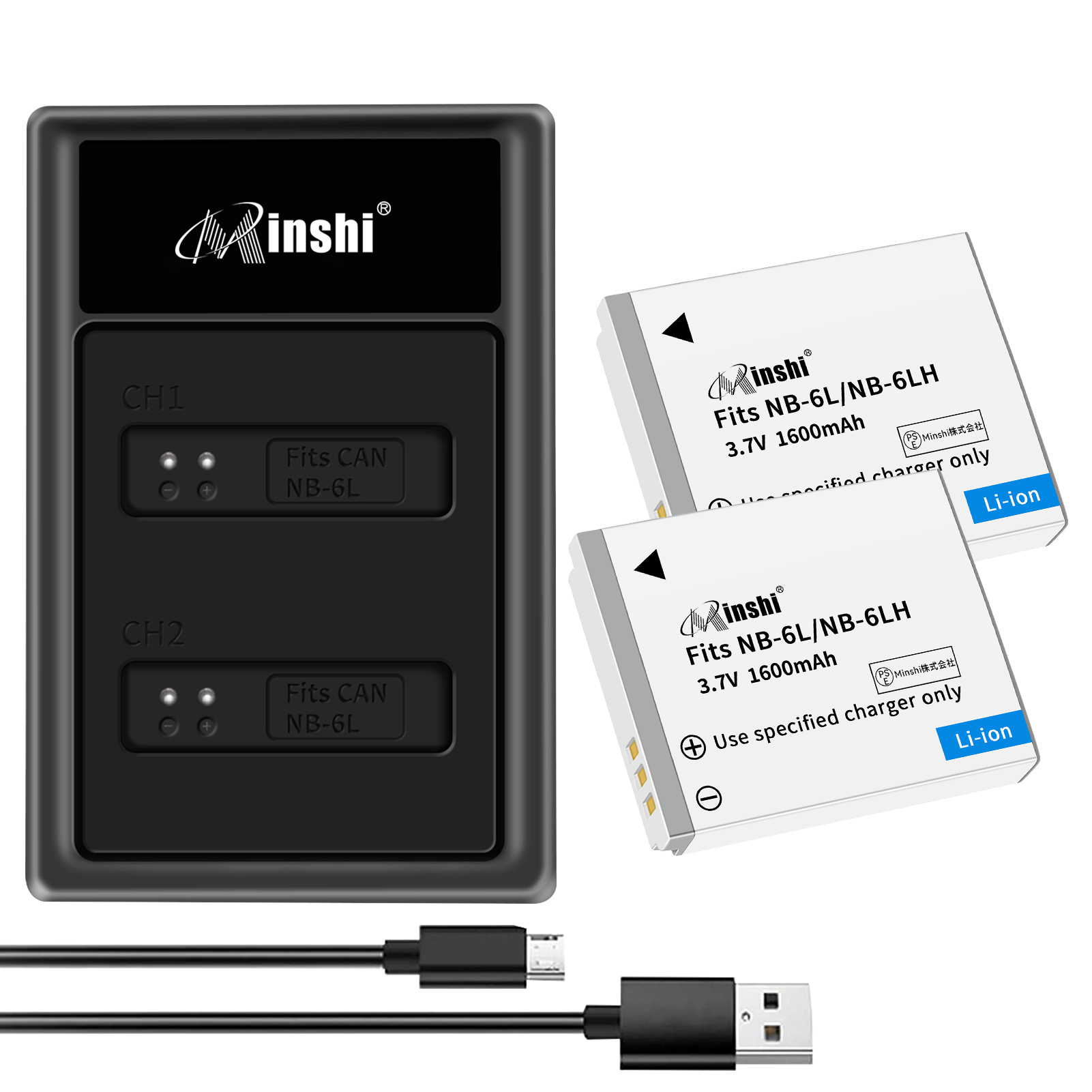 ڣĥåȡ minshi Canon IXUS 105 IS NB-6LH ڸߴ®USB㡼㡼 1500mAh  ʼNB-6LH NB-6LߴХåƥ꡼PHB