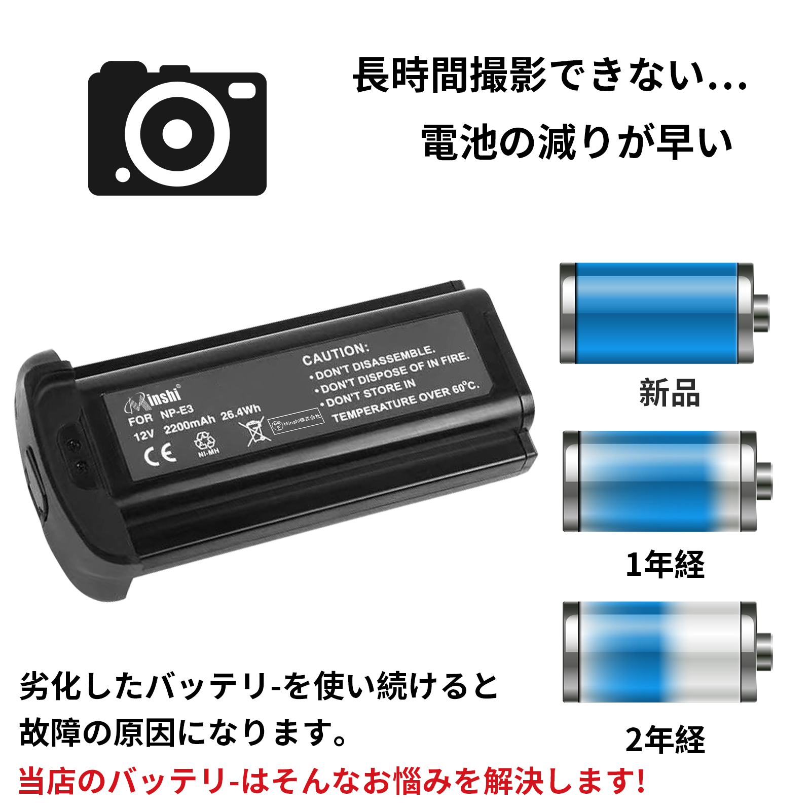新品Canon EOS-1Ds Mark ll 互換バッテリー【2200mAh 12V】1年保証
