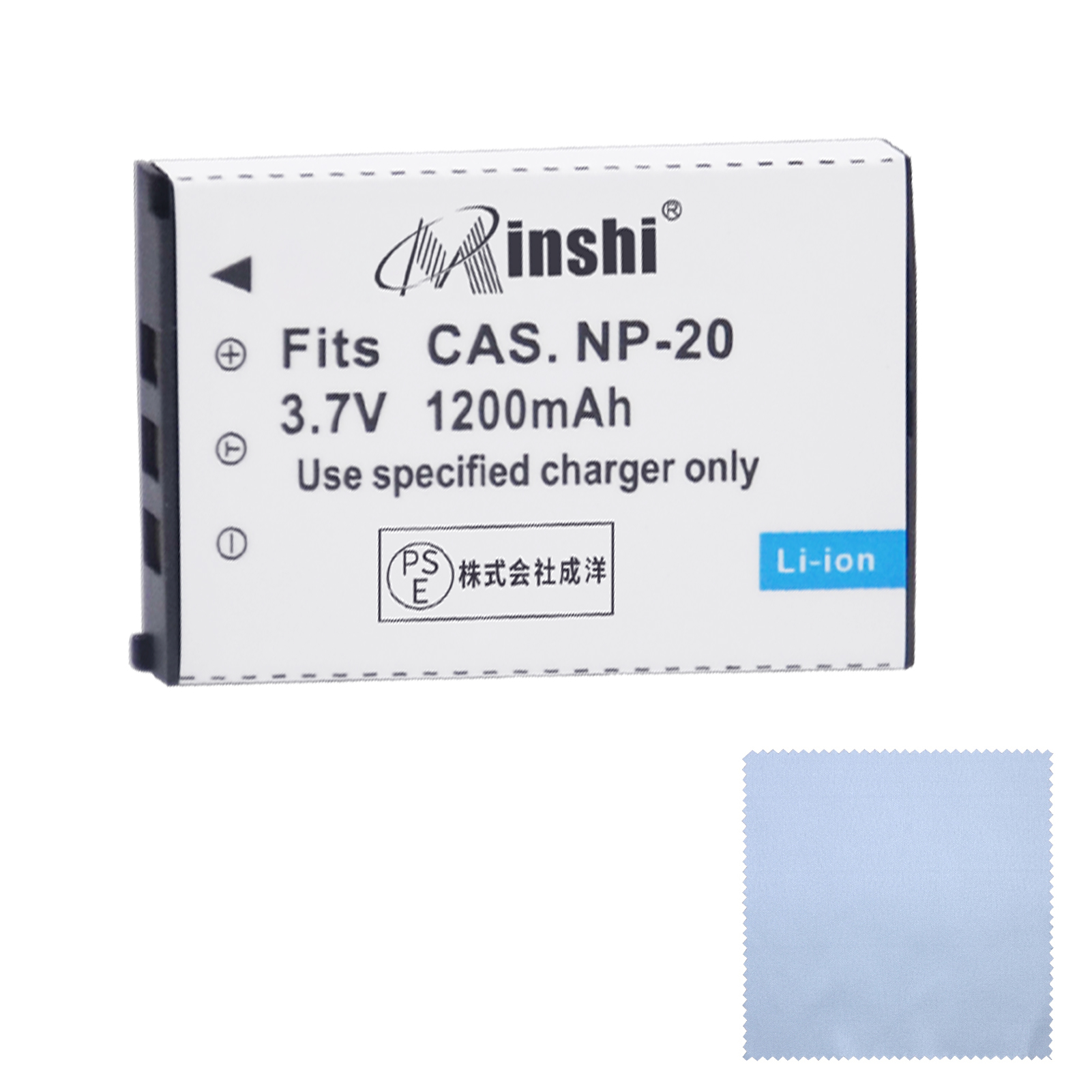 【クロス付き】minshi EXLIM EX-S1PM【1200mAh 3.7V】 PSE認定済 高品質 交換用バッテリー