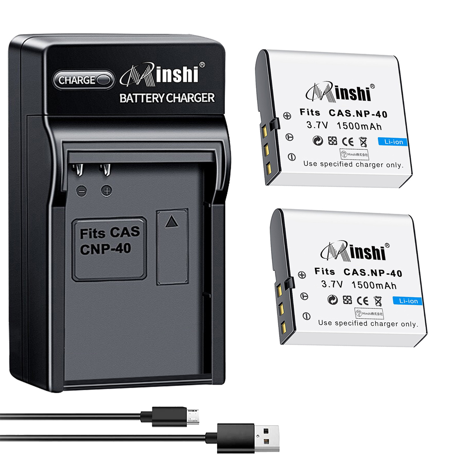 【期間限定 3%OFF】【２個セット】minshi Caiso NP-40  NP-40【1500mAh 3.7V 】【互換急速USBチャージャー】PSE認定済 高品質交換用バッテリー