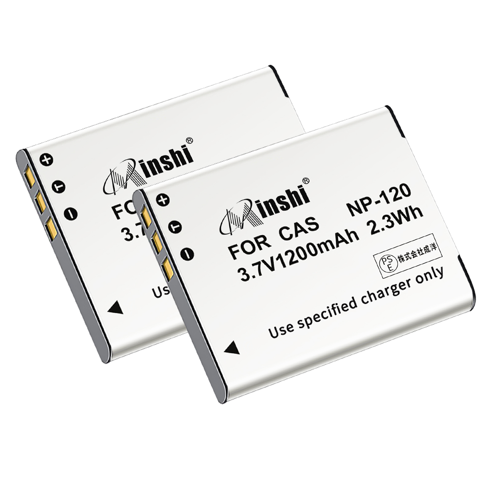 【２個セット】minshi Casio  EX-ZS26 NP-120【1200mAh 3.7V】PSE認定済 高品質NP-120交換用バッテリー