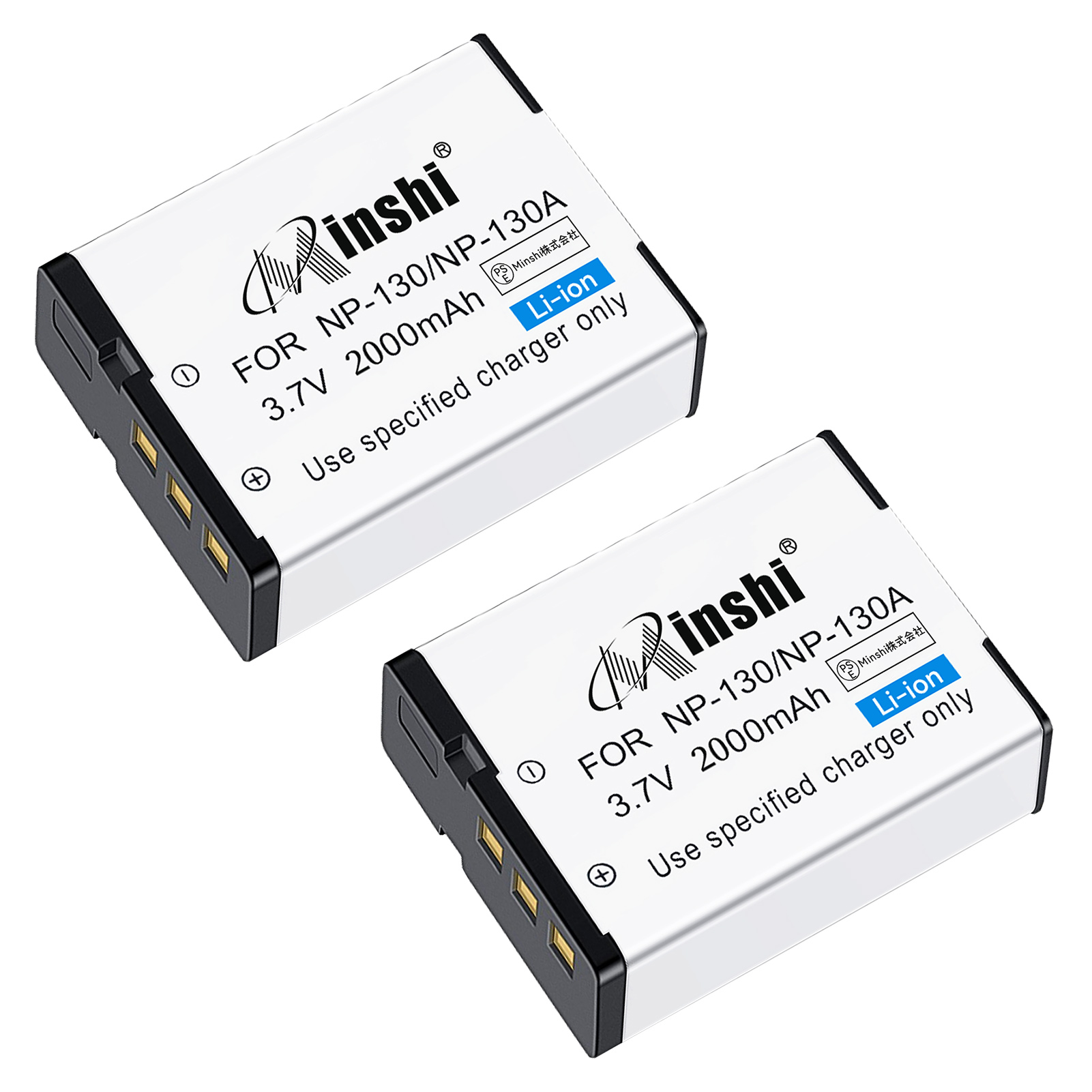 【２個セット】minshi CASIO EX-ZR100 NP-130  NP-130【2000mAh 3.7V】PSE認定済 高品質 NP-130/NP-130A互換バッテリー