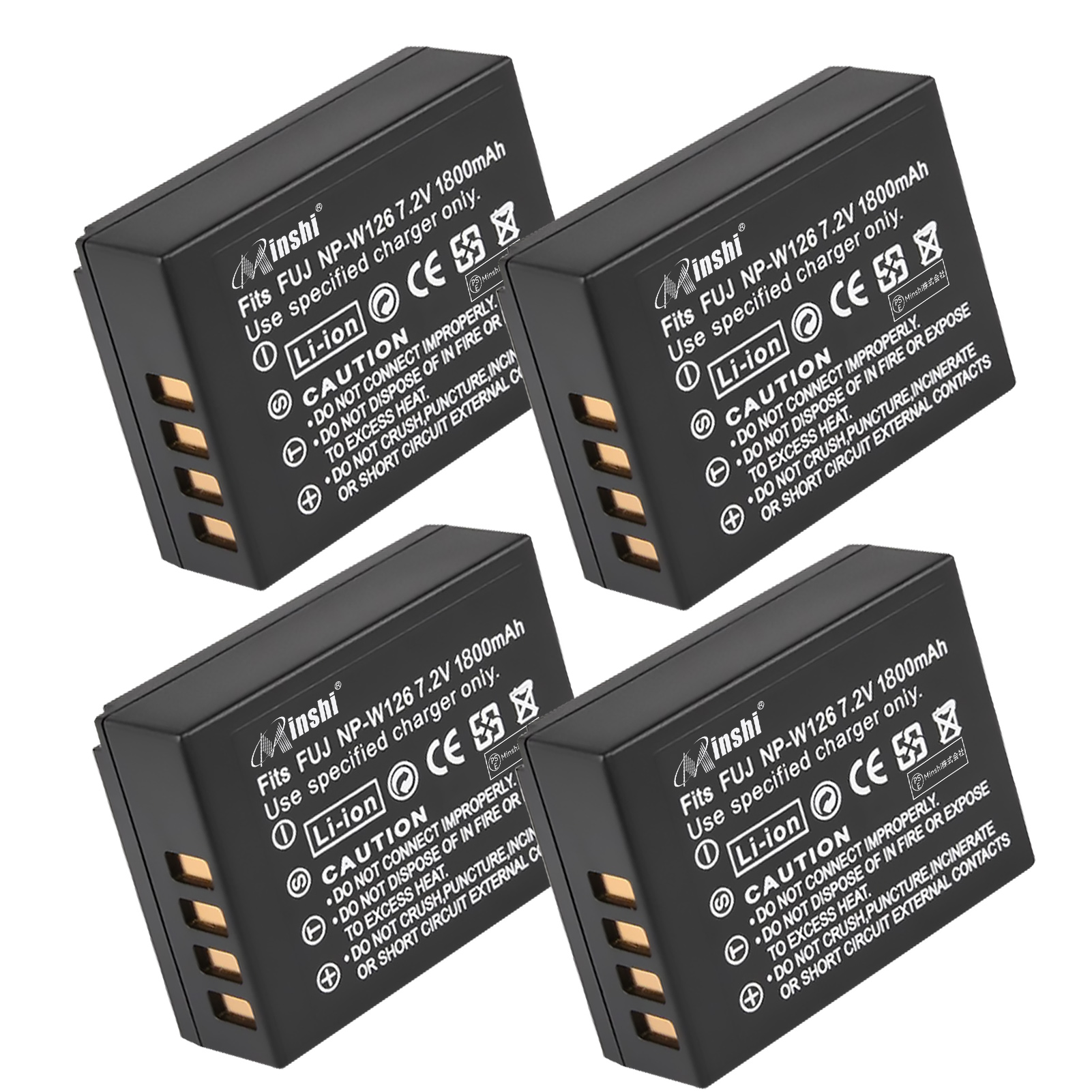 4ĥåȡminshi FUJIFILM X-T301800mAh 7.2V ʼNP-W126S NP-W126 ߴХåƥ꡼PHB