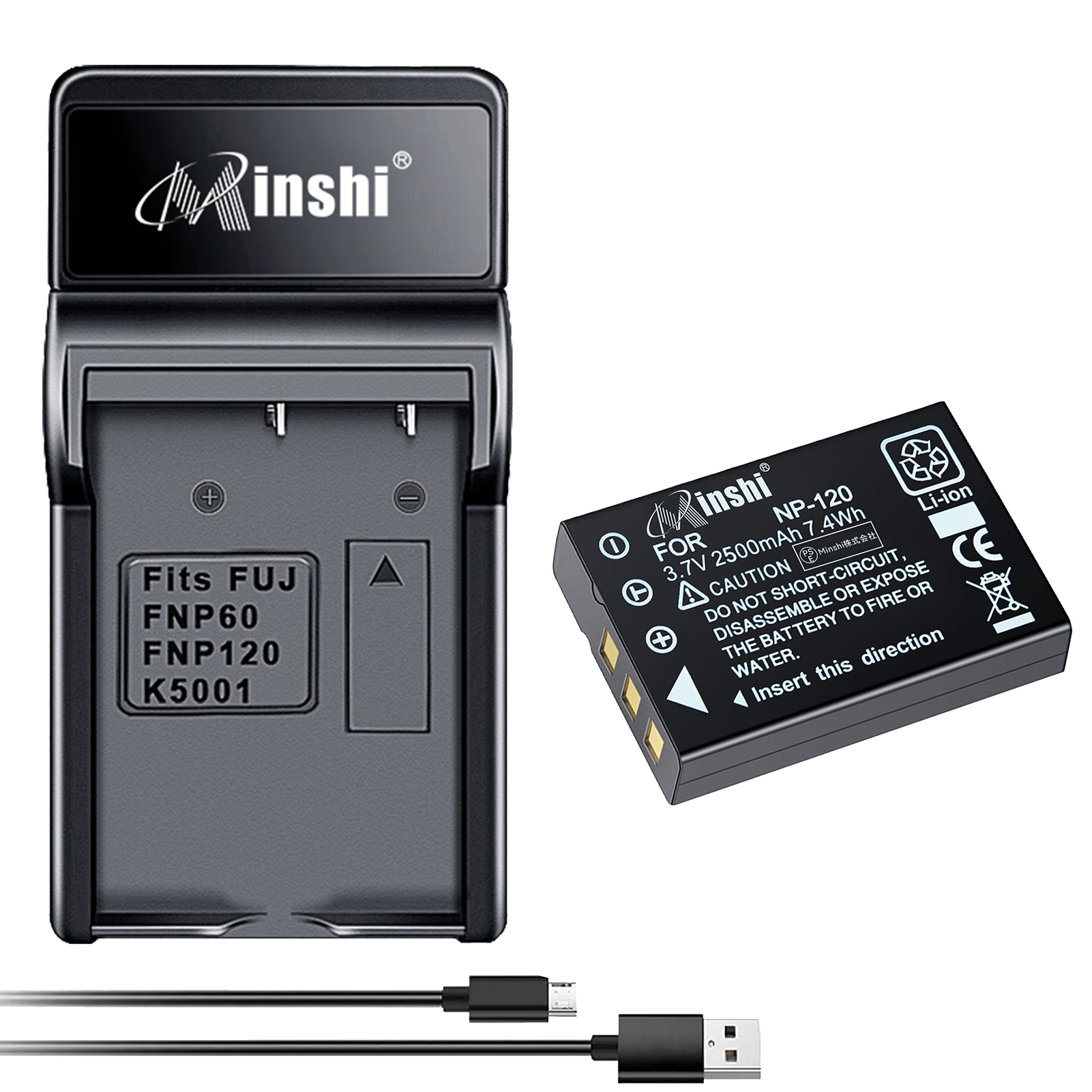 【1年保証】minshi FUJIFILM KYOCERA BP-1500S【2500mAh 】【互換急速USBチャージャー】 高品質交換用バッテリー