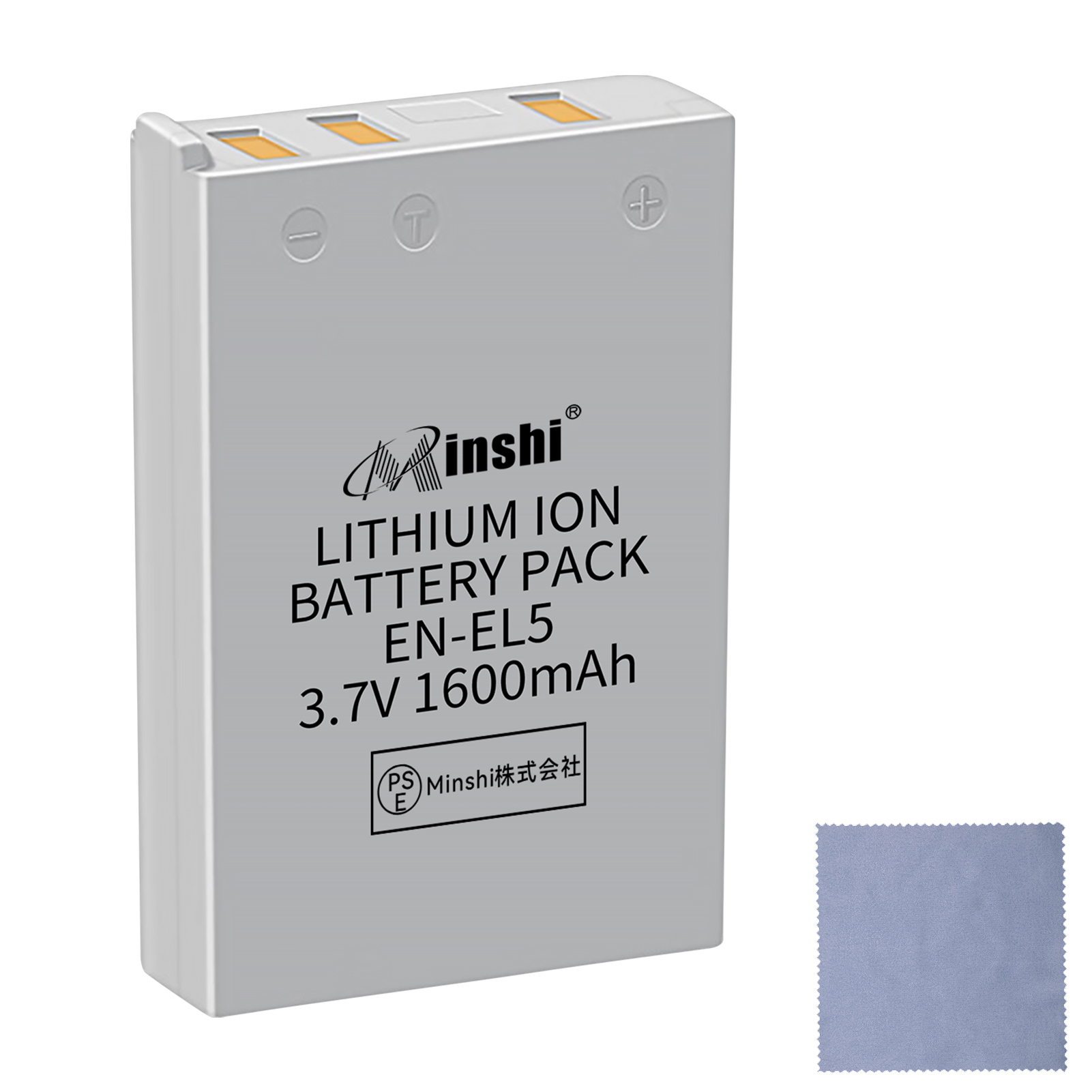 【清潔布ー付】minshi Nikon P510 【1600mAh 3.7V】PSE認定済 高品質EN-EL10 EN-EL5互換バッテリーPHB