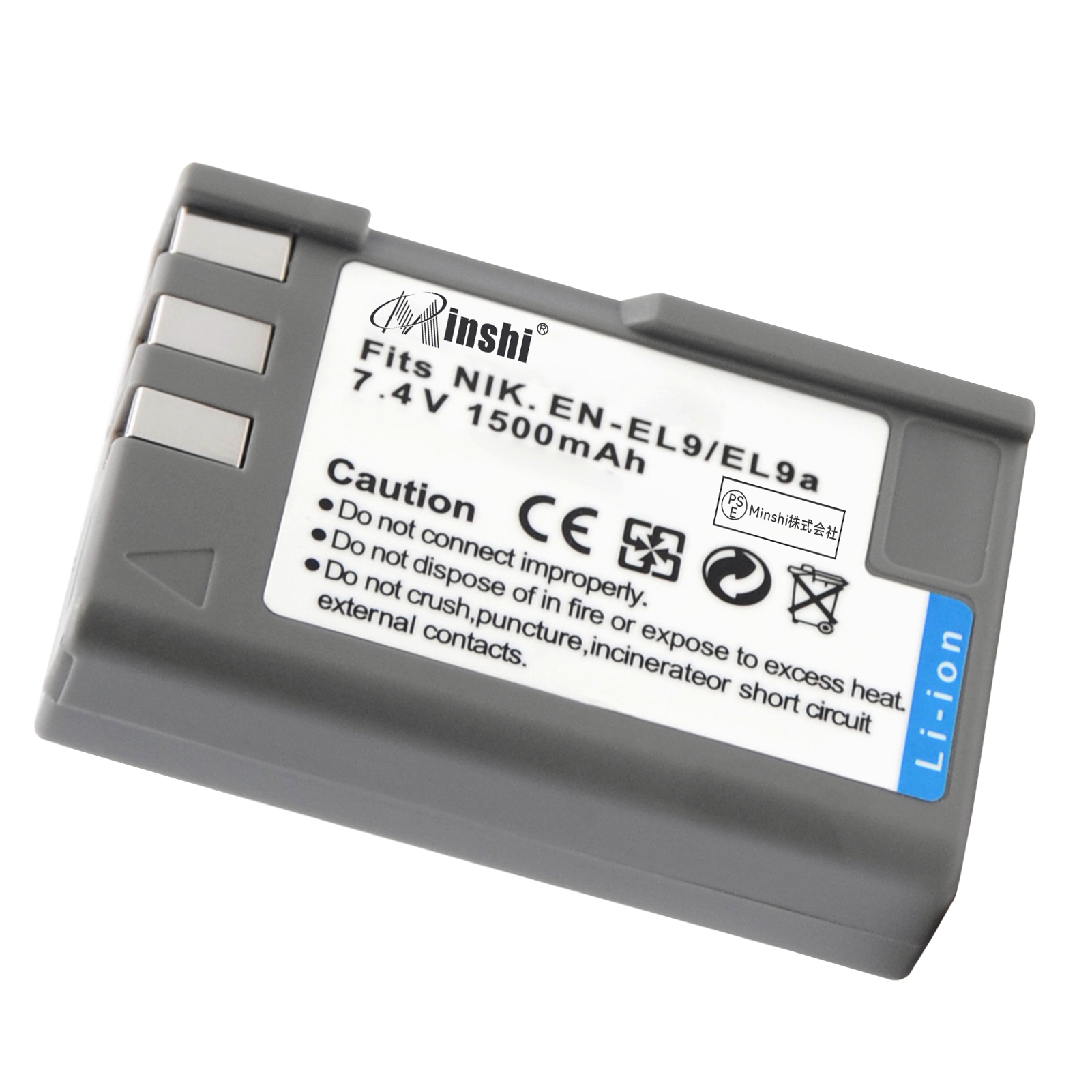 【1年保証】minshi NIKON D60【1500mAh 7.4V】 PSE認定済 高品質EN-EL9 EN-EL9a EN-EL9e互換バッテリーPHB