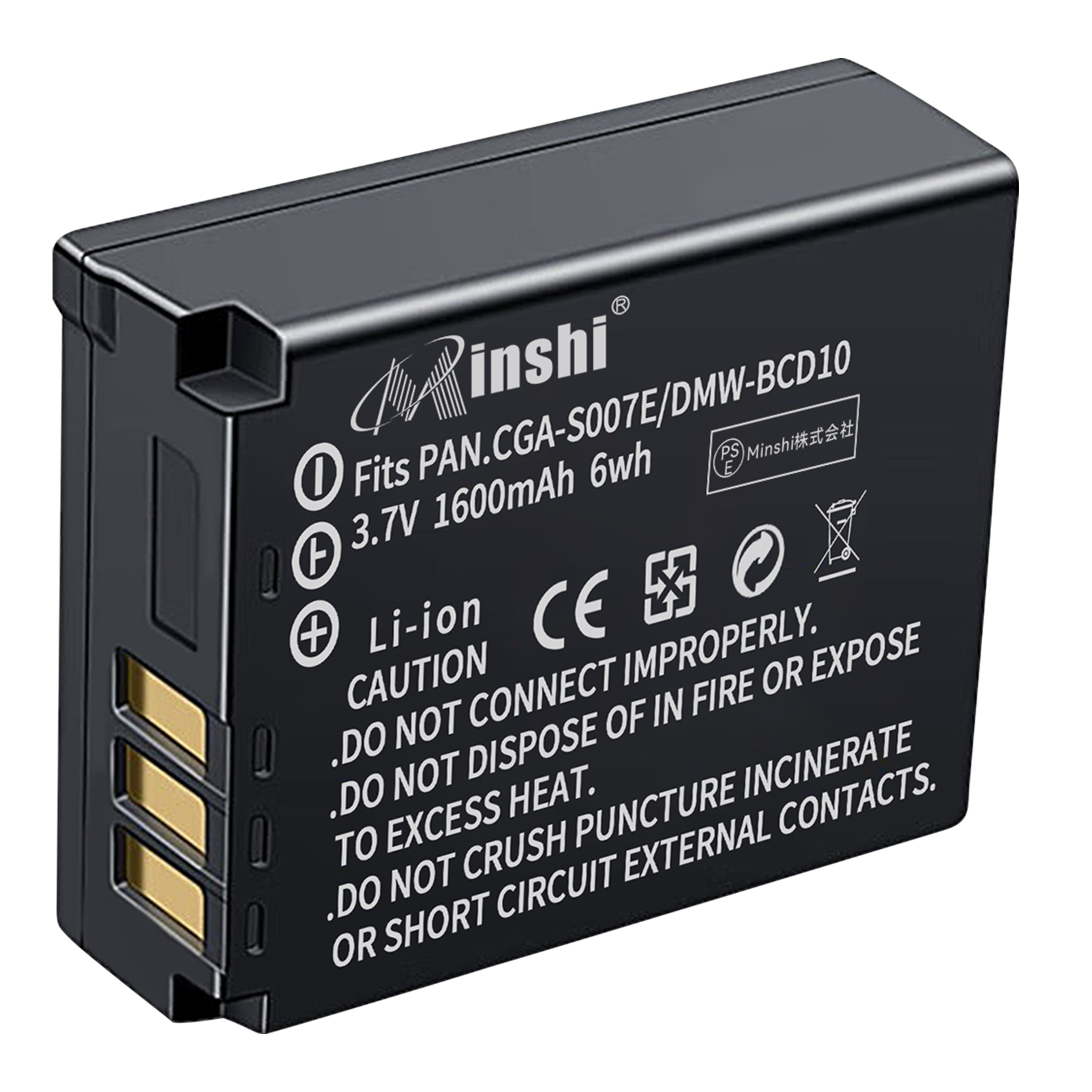 1ǯݾڡminshi Panasonic LUMIX DMC-TZ1 DMC-TZ31600mAh 3.7V ʼDMC-TZ3 DMW-BCD10ѥХåƥ꡼