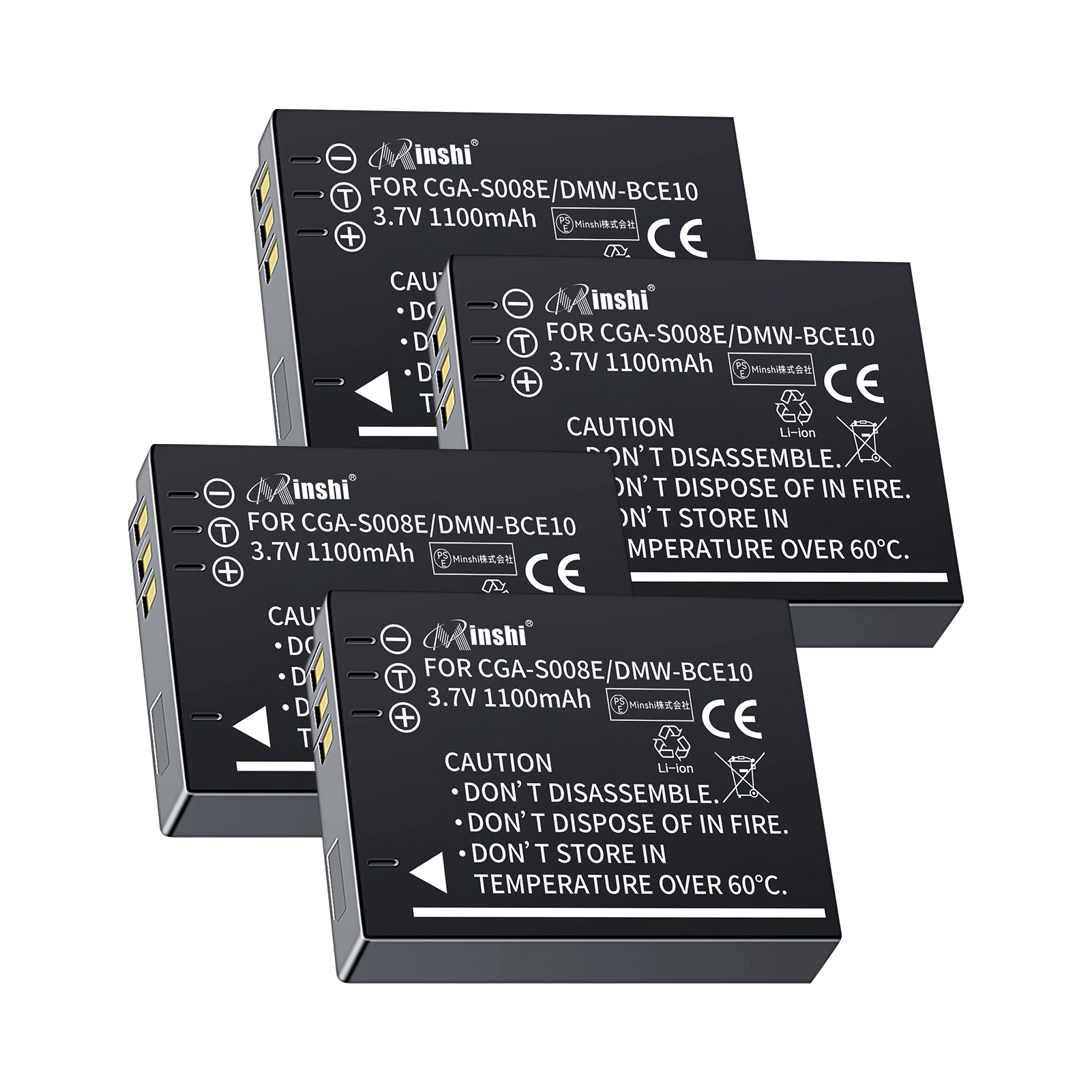 4ĥåȡminshi Panasonic DMC-FX33  1100mAh 3.7VPSEǧ ʼ DMW-BCE10 ѥХåƥ꡼