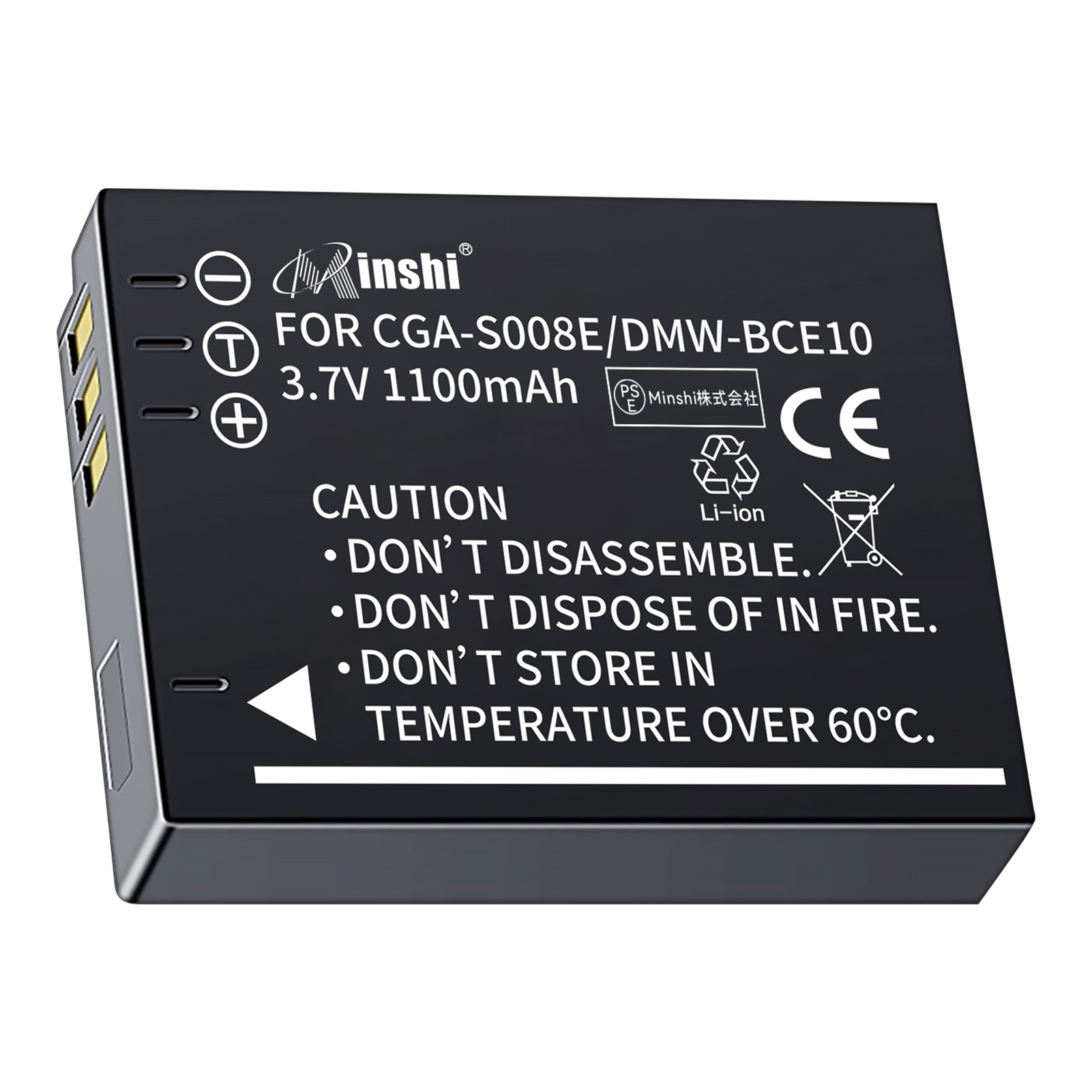 1ǯݾڡminshi Panasonic DMW-BCE10 DMC-FX37 DMW-BCE101100mAh 3.7VPSEǧ ʼѥХåƥ꡼